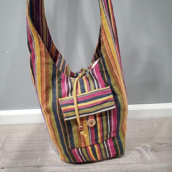 Lungta Imports Women's Multi-Colored Crossbody Bag Made In India Full Strap Boho - Picture 14 of 15